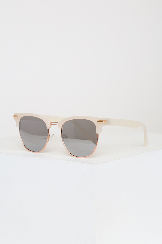 Cute White Sunglasses Mirrored Wayfarer Sunglasses Lulus