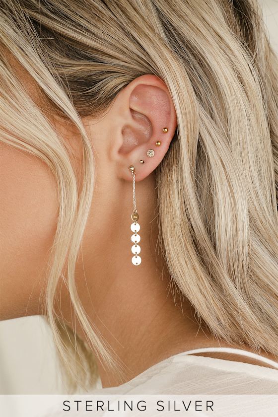 Cute Circle Charm Earrings Dangly Earrings Gold Earrings Lulus