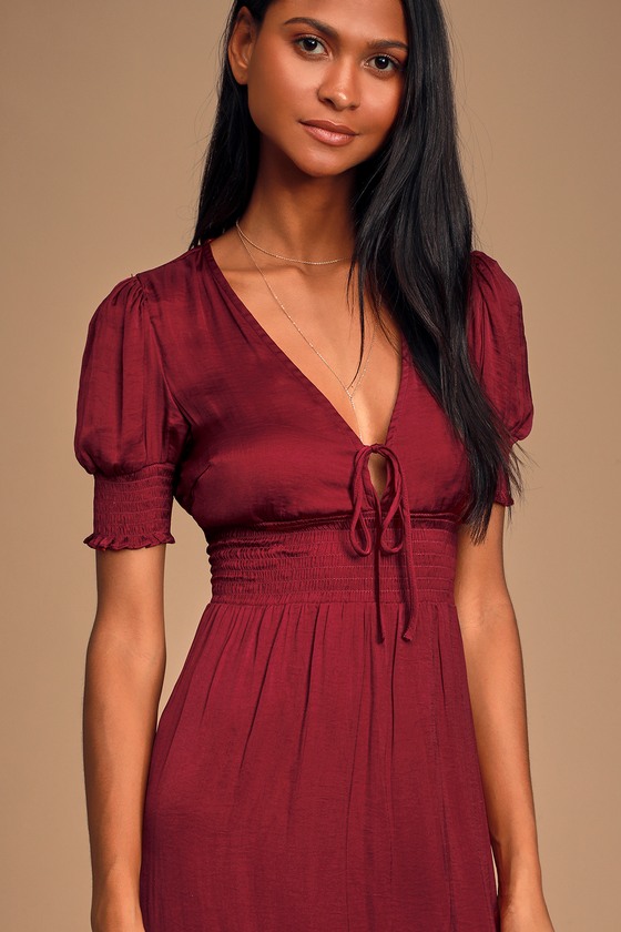 lulus red satin dress