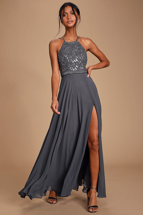 charcoal colored dress