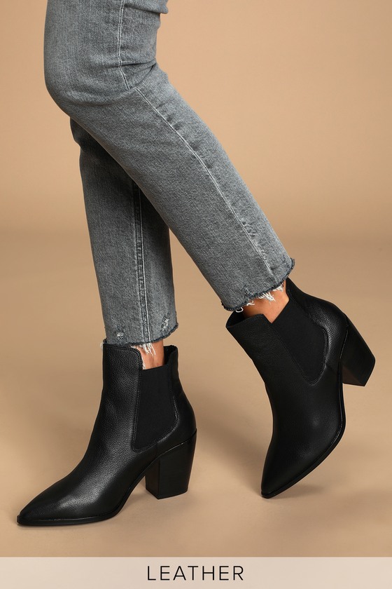 Chinese Laundry Utah Booties - Black Leather Ankle Boots - Boots - Lulus