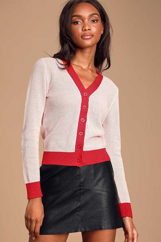 Cute Blush Pink Cardigan Loose Knit Cardigan Cardigan Sweater Lulus