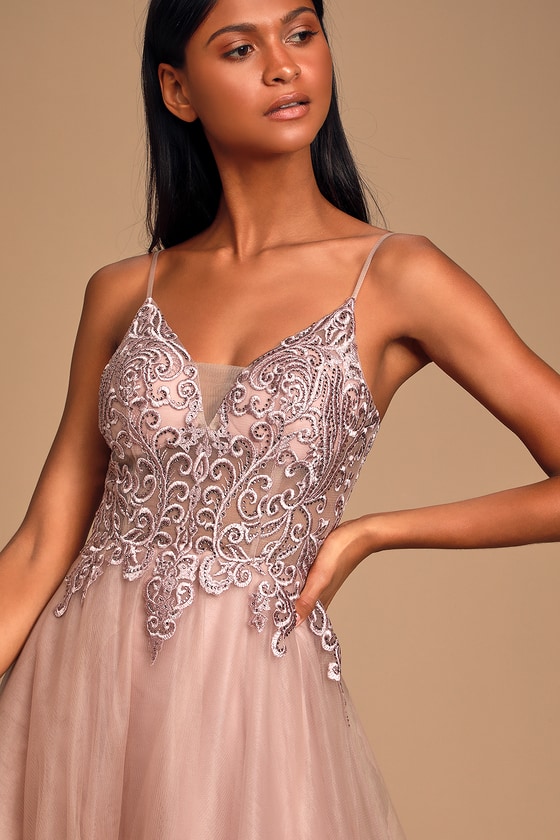Mauve pink sales formal dress
