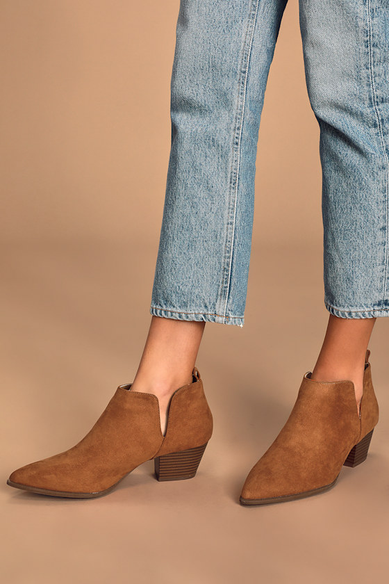 rust suede booties