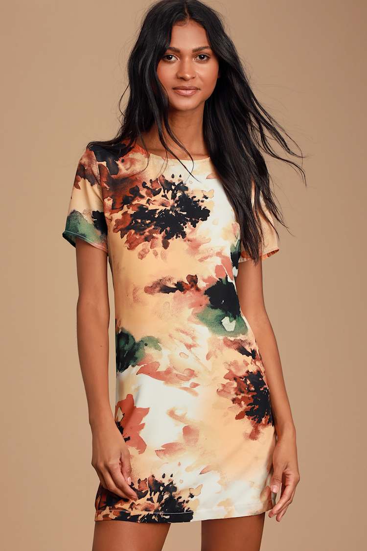 orange shift dress Coral Metallic Sleeveless modern silhouette with a crew neckline and an A Women's Burnt Orange Trim Detail