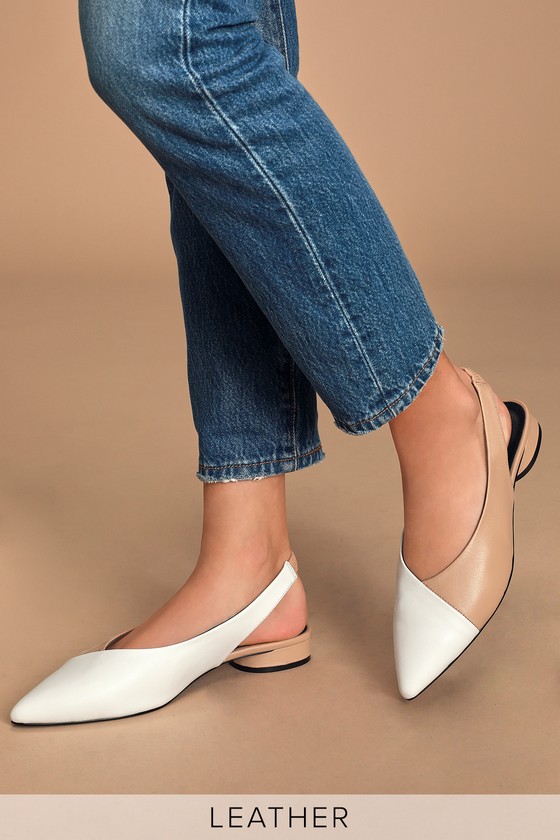 pointed leather slingback flats
