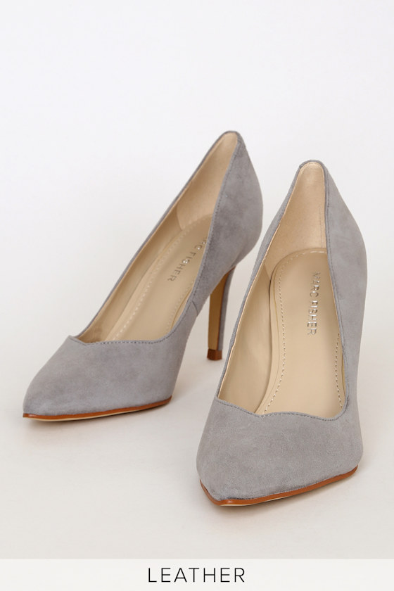 Marc Fisher Dapple Grey Suede Pumps PointedToe Pumps Pumps Lulus