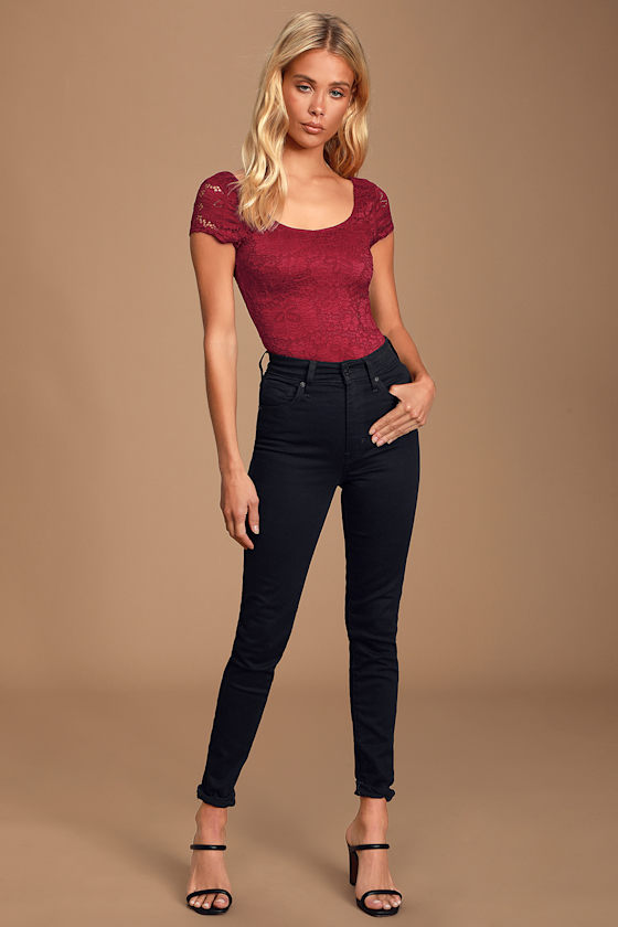 Lovely Lace Bodysuit Burgundy Bodysuit Floral Lace Bodysuit Lulus