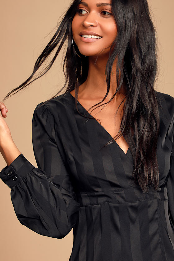 black satin long sleeve top