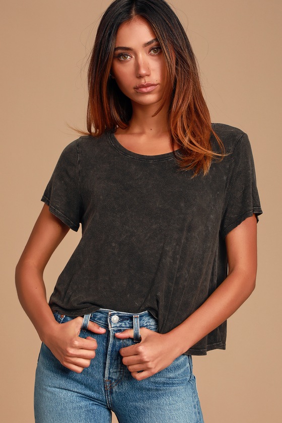 black washed oversized t shirt