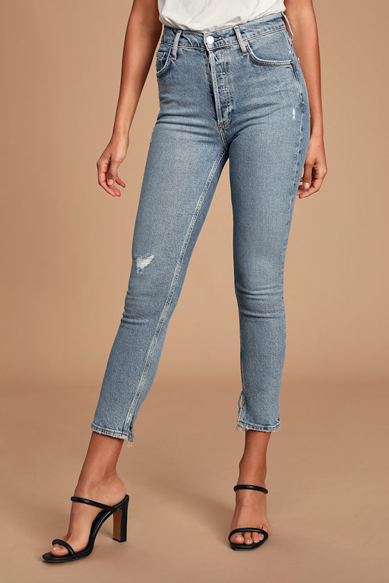 Nico Light Wash High Rise Skinny Jeans 5