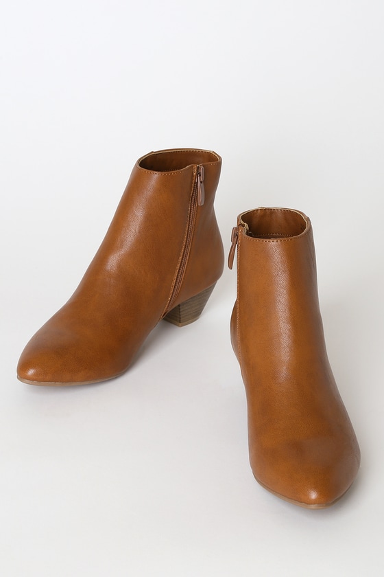 promenade booties in brown fabric