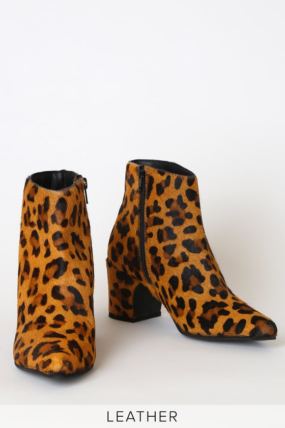 calf hair ankle booties