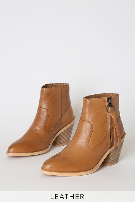 tan leather ankle boots