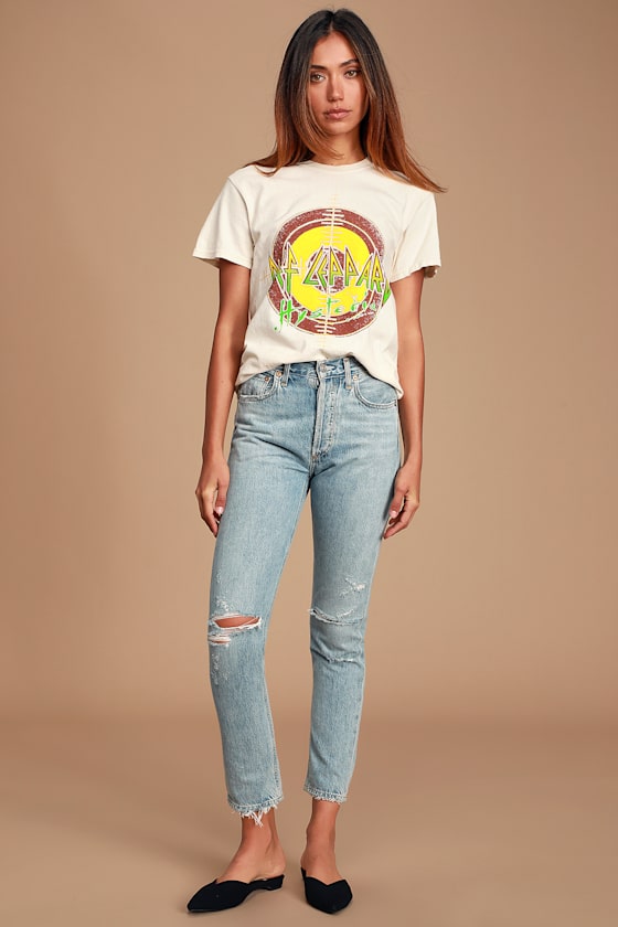 Def Leppard Hysteria Beige Graphic Tee 3