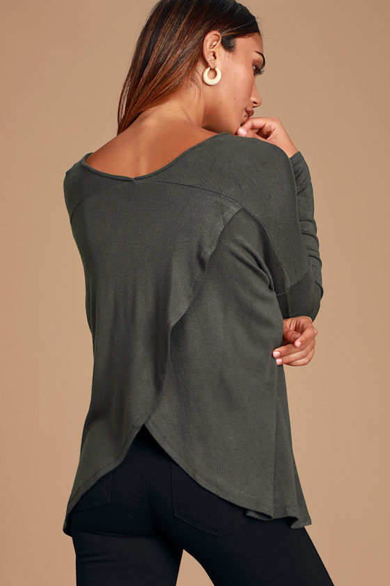 Vertical Stripe Surplice Back Top