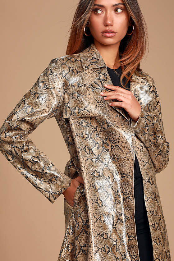 Blank NYC Anaconduh - Snake Print Trench Coat - Snake Trench - Lulus