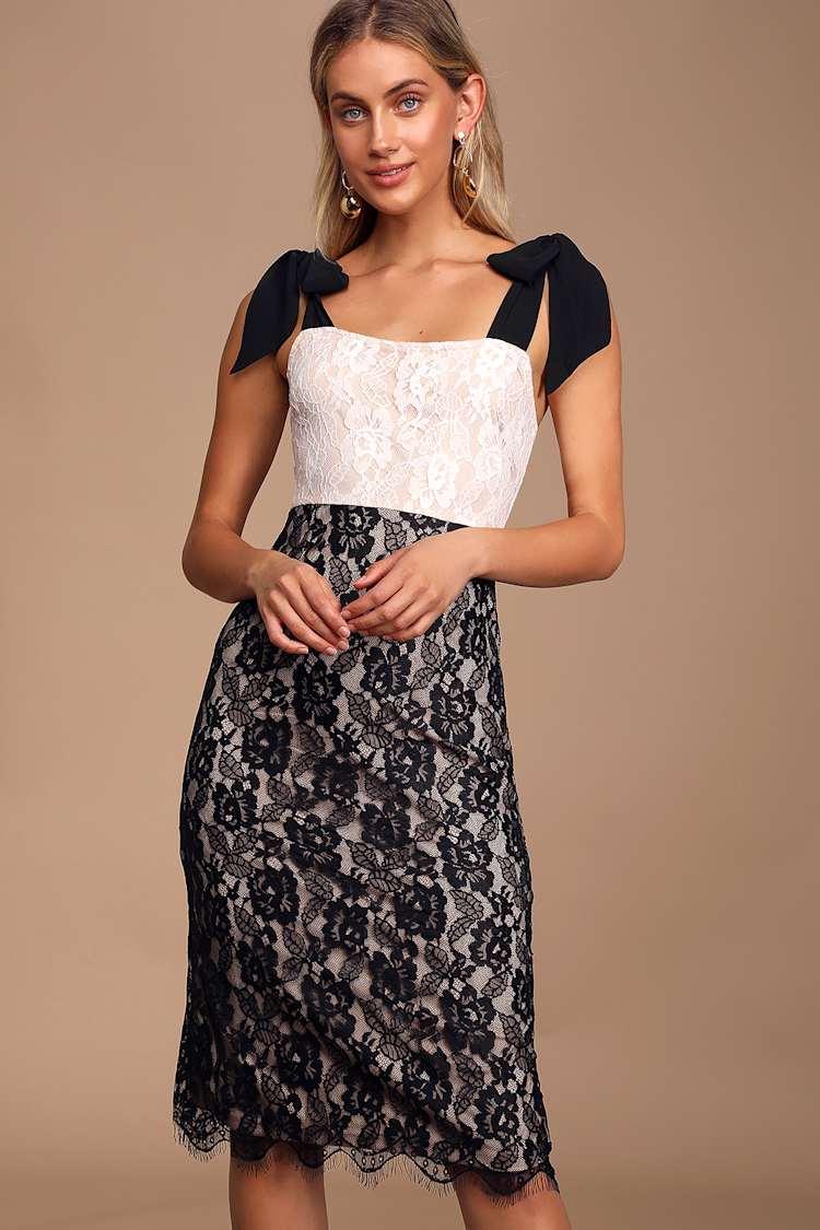 lulus black and white dress CurveWow Long Sleeve Wrap Dress Black/White Floral – Curvewow main image 0