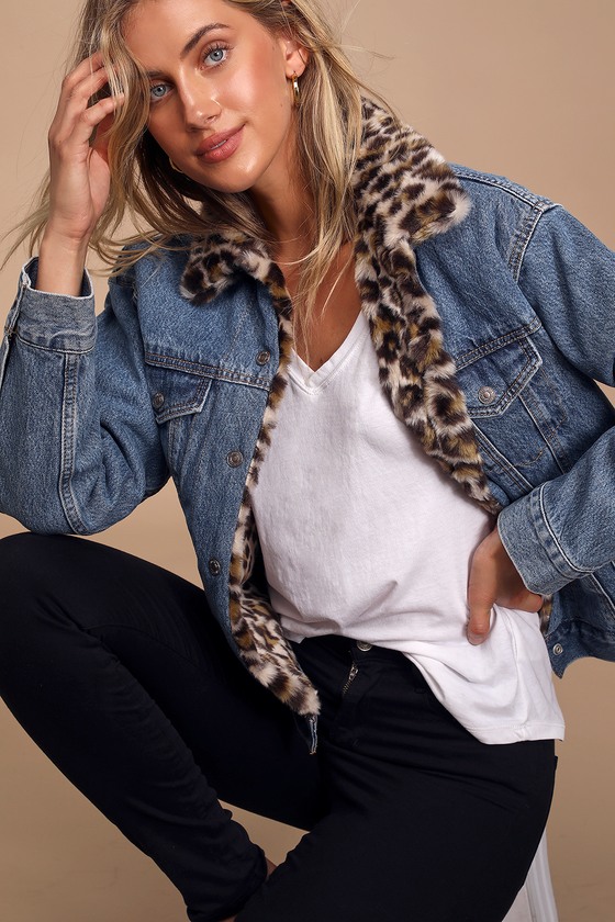 levis cheetah print trucker jacket