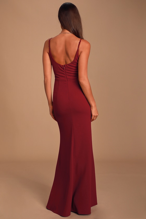 infinite glory wine red maxi dress