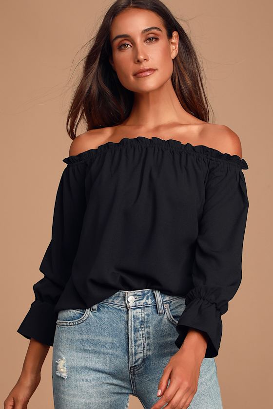 All in Good Fun Black Off-the-Shoulder Top 6