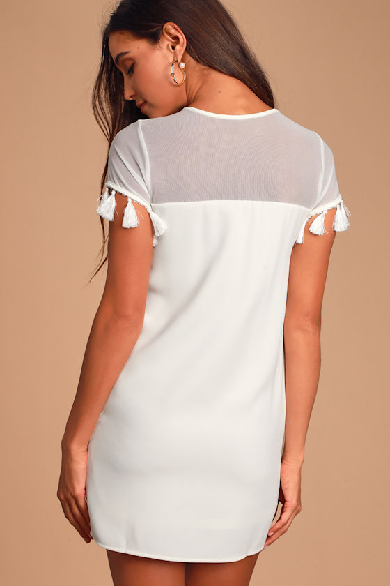 Iced Latte White Shift Dress 13