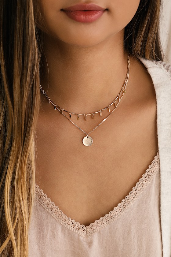 Sweetly Paired Gold Layered Choker Necklace 1