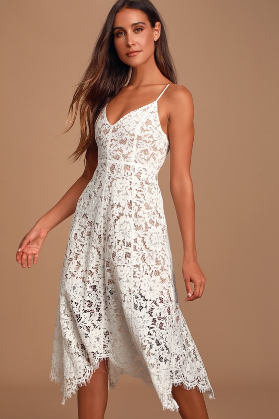 eyelash lace midi dress