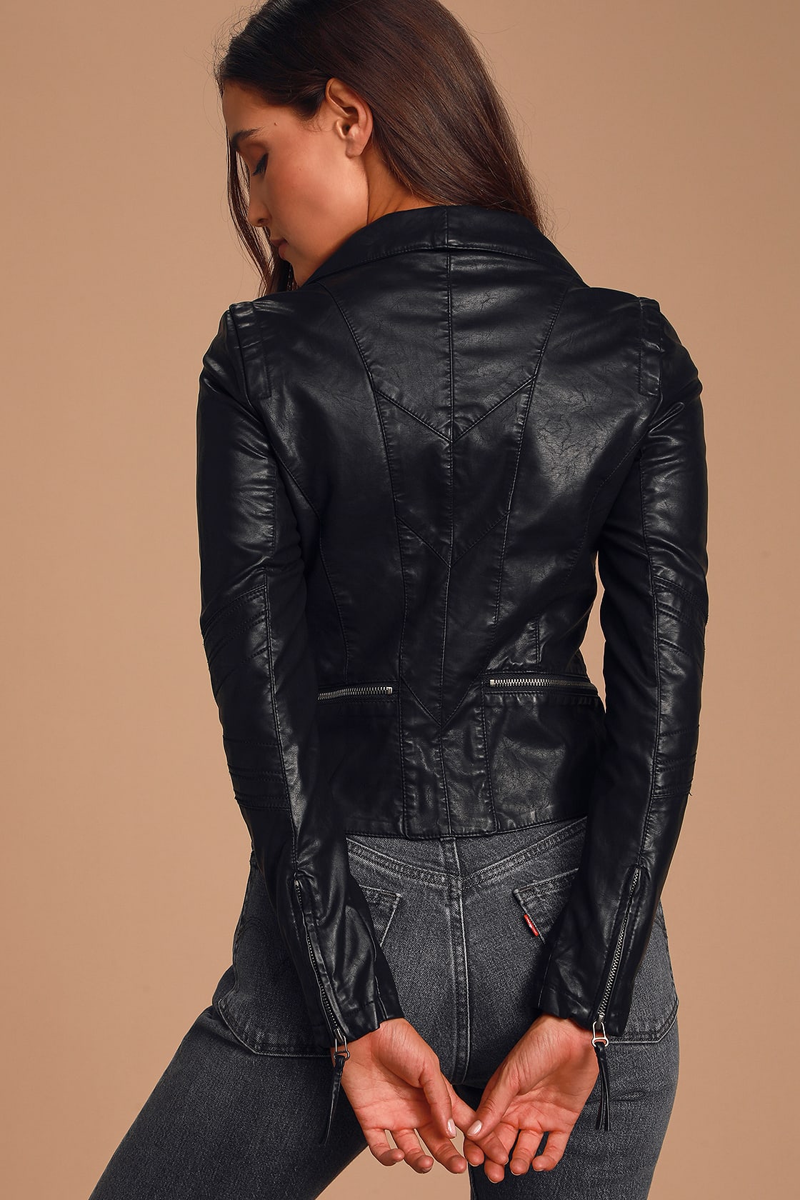 Up on a Tuesday Black Vegan Leather Jacket