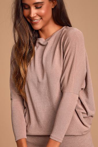 Verla Rusty Rose Dolman Sleeve Sweater Top 8