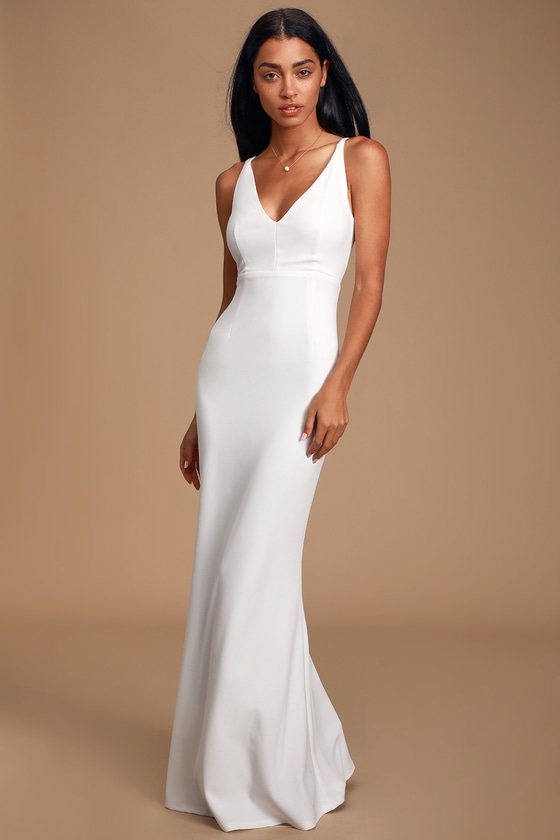 Sexy White Maxi Dress - Sleeveless Maxi Dress - Mermaid Maxi - Lulus