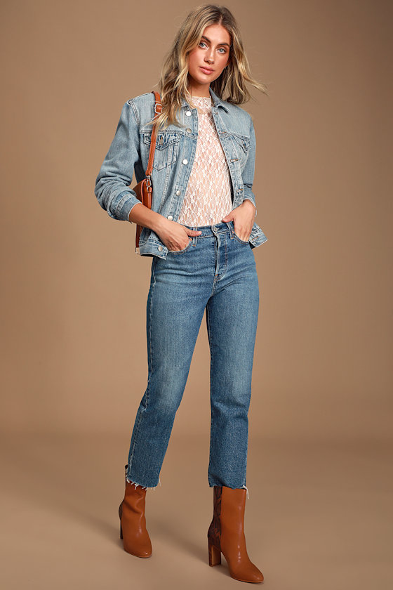 Lalah Vintage Light Wash Denim Jacket 1