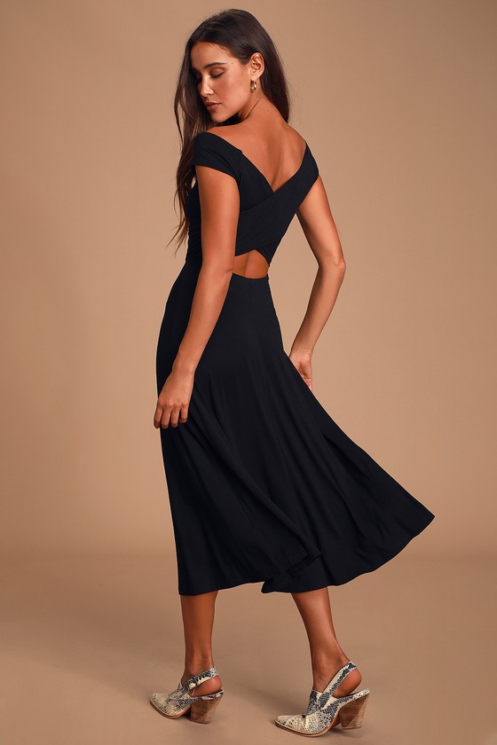 black midi dress going out