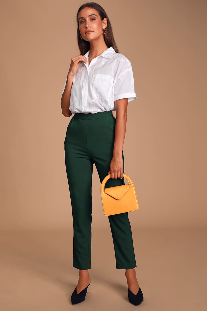 white christmas dresses Slate Green Front Seam Dress Pants – Red Door Gifts & Boutique main image 0