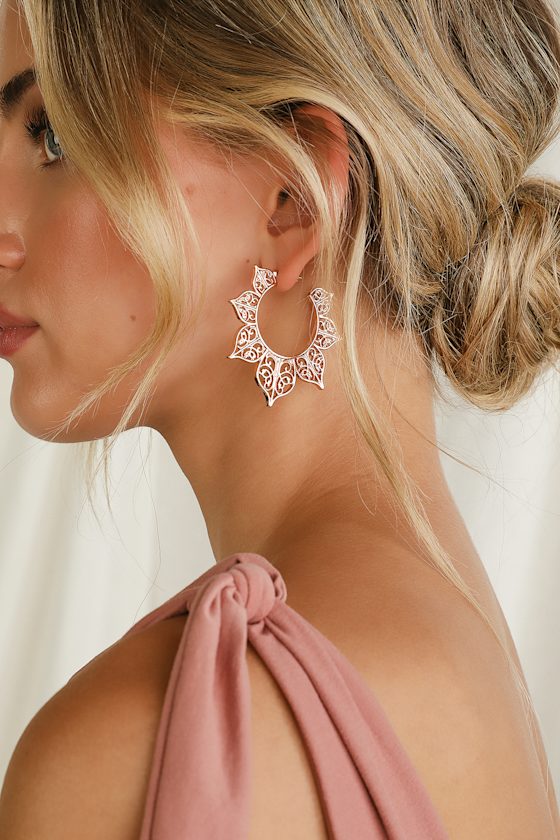 Mullen Rose Gold Hoop Earrings 1