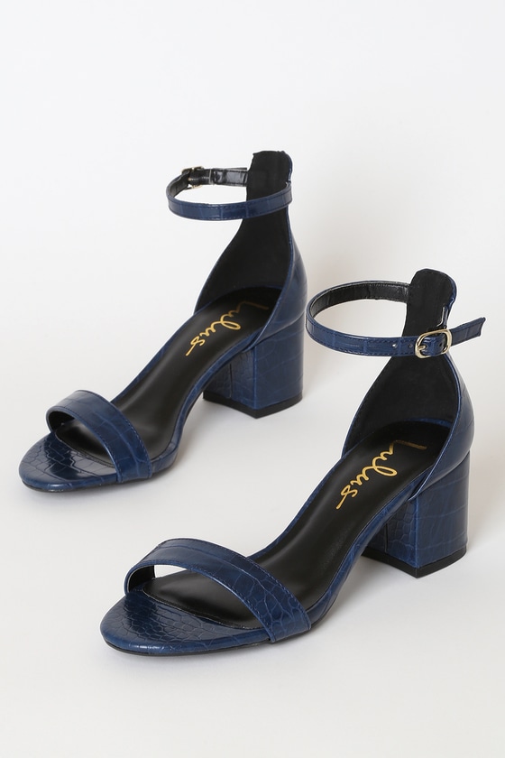 navy blue ankle strap sandals
