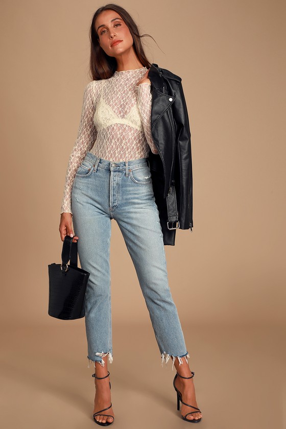 cream long sleeve bodysuit