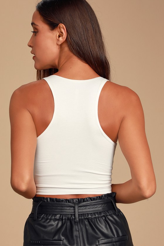 white dance crop top