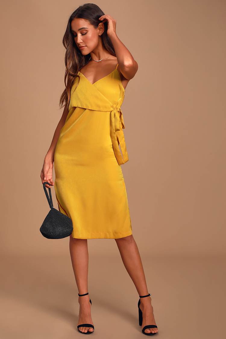 knee length dresses for ladies Claire - Midi Wrap Dress main image 1
