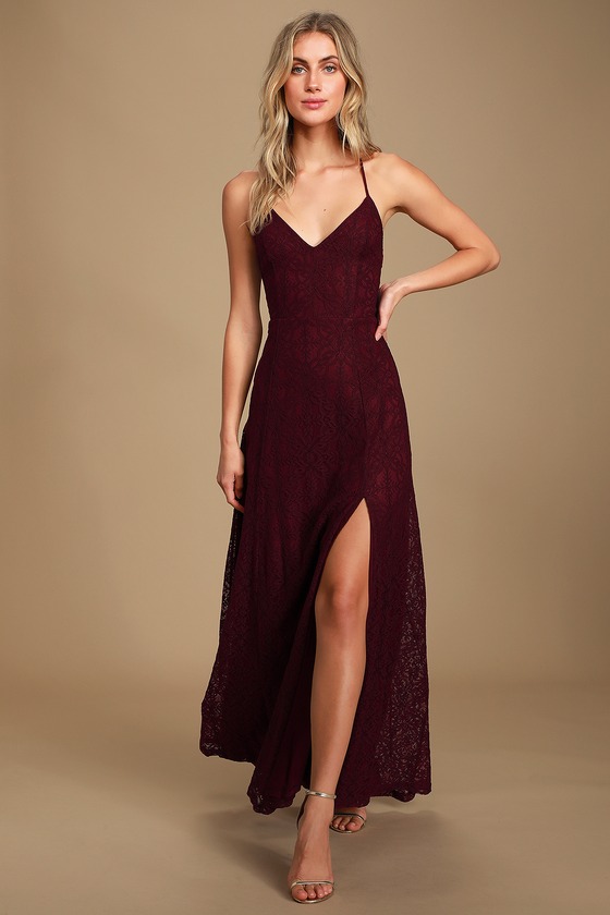 lulus burgundy maxi dress