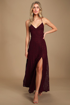 Burgundy Dress - Lace Dress - Maxi Dress - Lace Maxi Dress - Lulus Burgundy Dress - Lace Dress - Maxi Dress - Lace Maxi Dress - Lulus