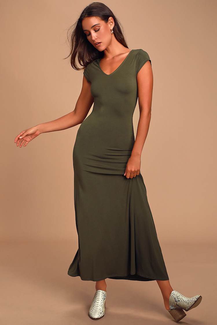 short sleeve jersey maxi dress