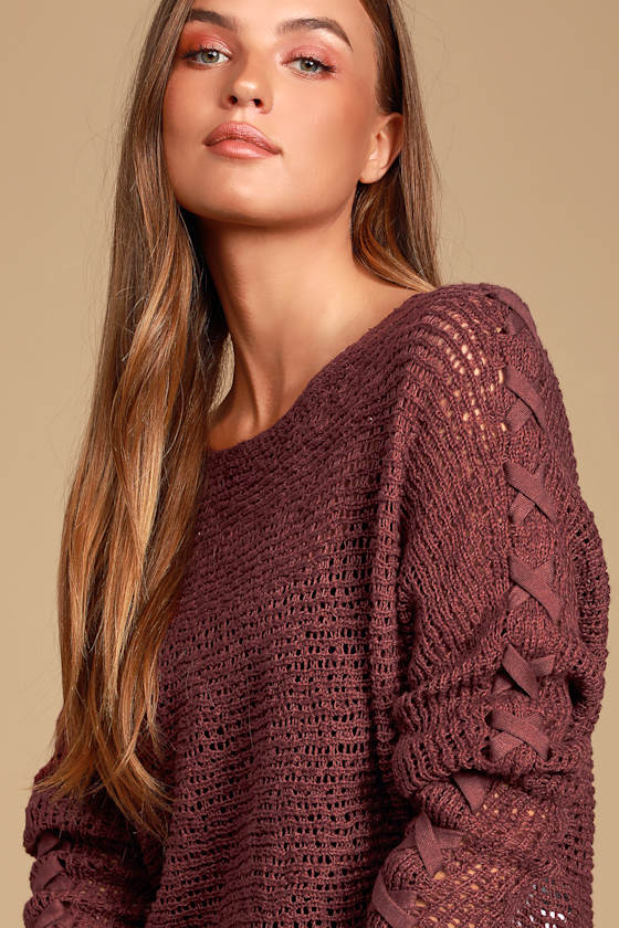 Chill Out Burgundy Loose Knit Sweater 2