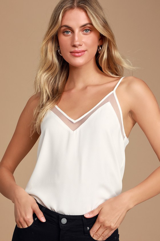 white mesh tank top