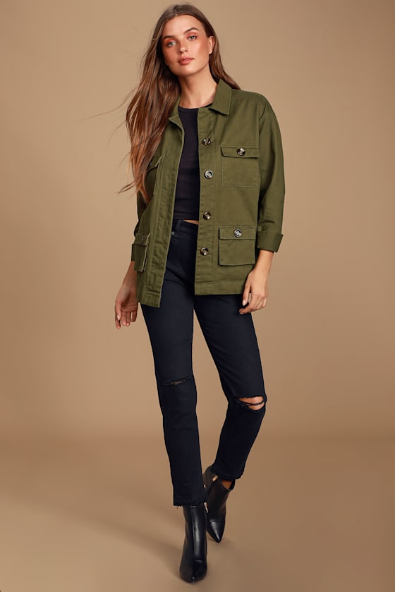 khaki green utility jacket