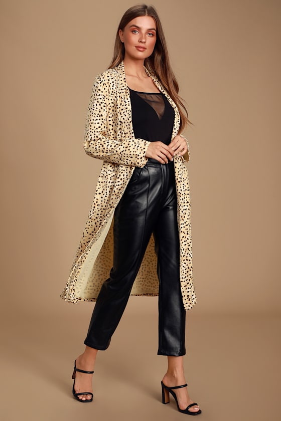 Kat's Meow Cream and Black Cheetah Print Kimono Top 1