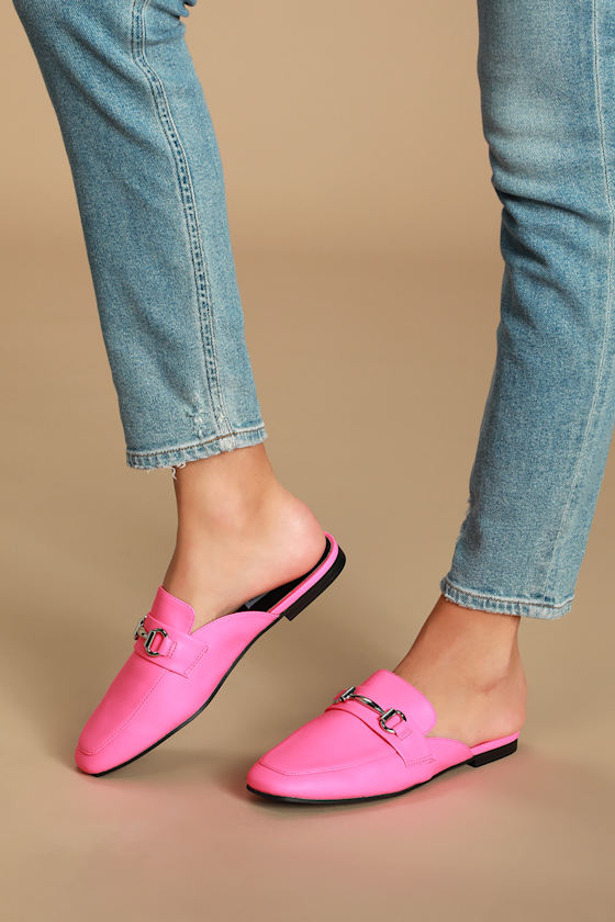 Kori Neon Pink Loafer Slides 2