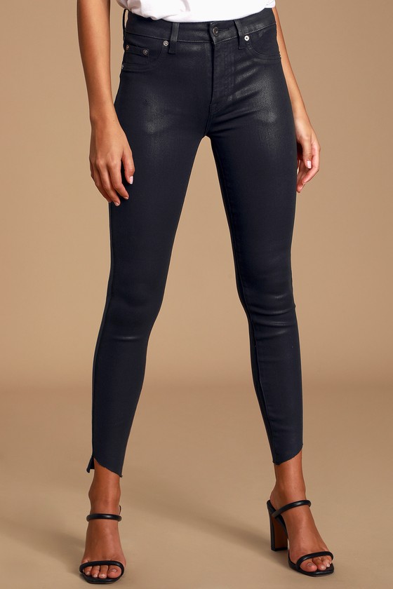 black coated denim