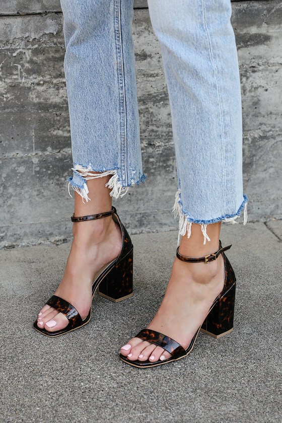 raid genna tortoiseshell block heeled sandals