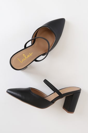 Maryna Black Pointed-Toe Mules 2